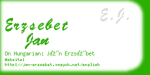 erzsebet jan business card